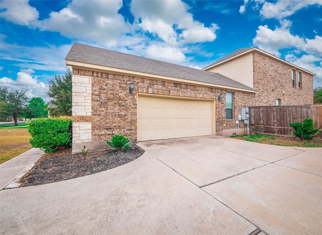 view of home's exterior with a garage