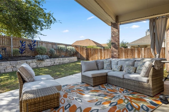 view of patio / terrace with an outdoor hangout area