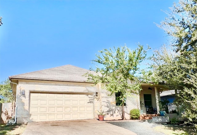 view of front facade featuring a garage