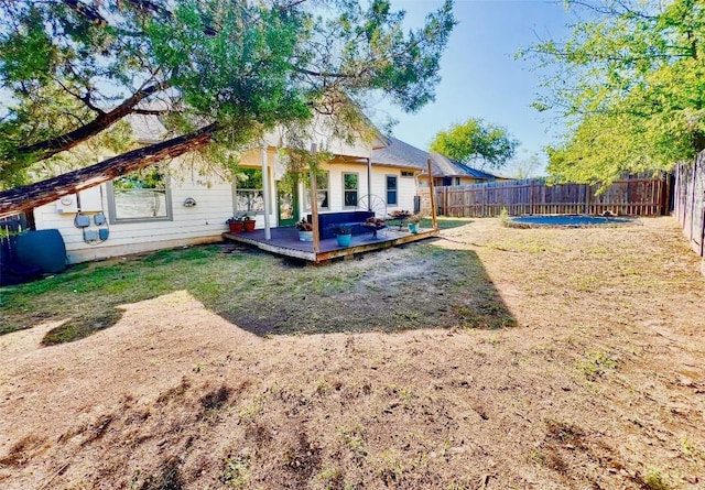 view of yard featuring a deck