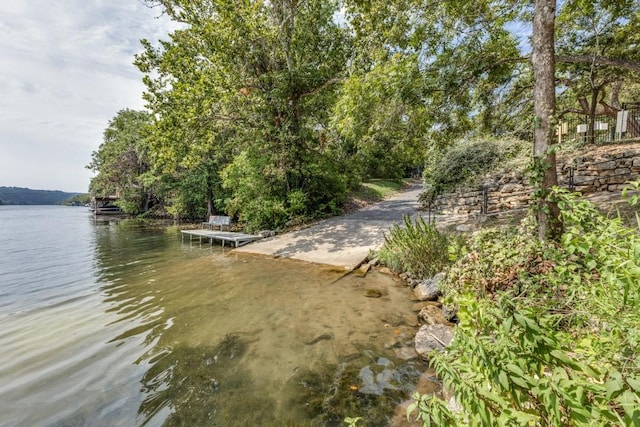 water view featuring a boat dock