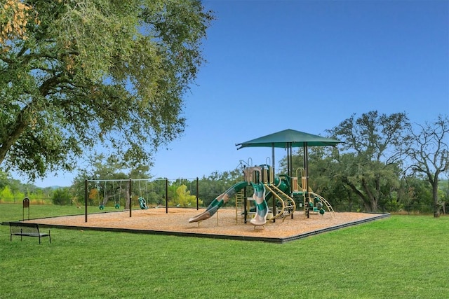 view of play area with a lawn