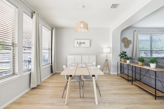 dining room featuring light hardwood / wood-style floors