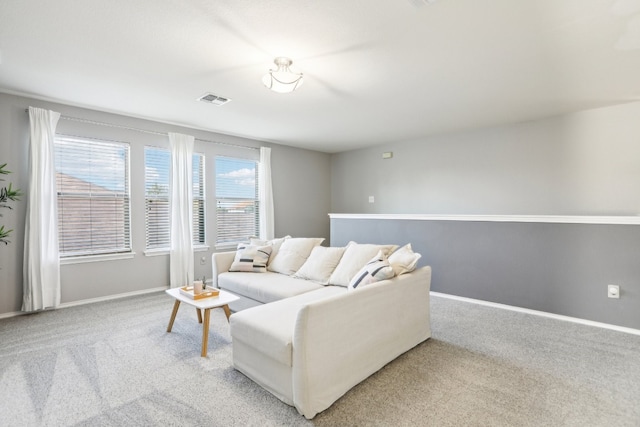 living room featuring carpet flooring