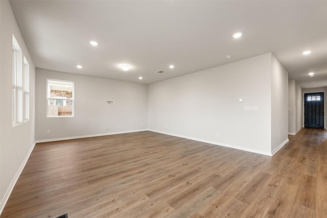 empty room featuring light wood-type flooring