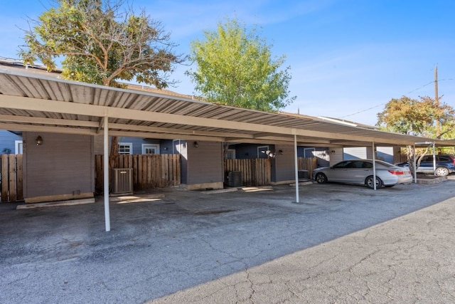 view of parking featuring a carport