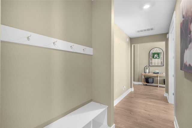 hallway featuring light wood-type flooring