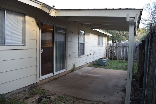 view of patio / terrace featuring central AC