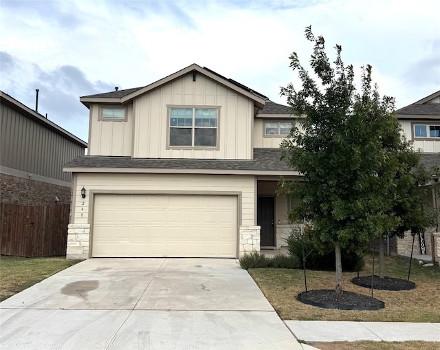 view of front of house with a garage