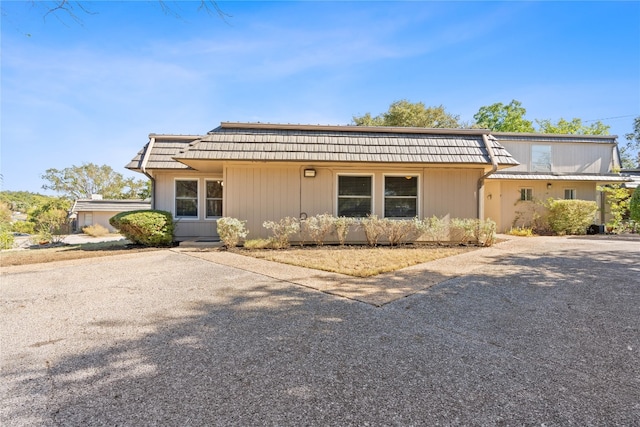 view of single story home