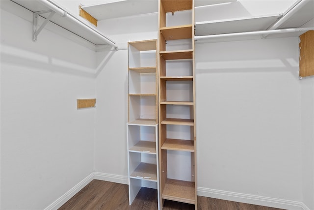 walk in closet featuring dark hardwood / wood-style floors