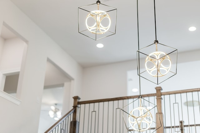 interior details with a notable chandelier