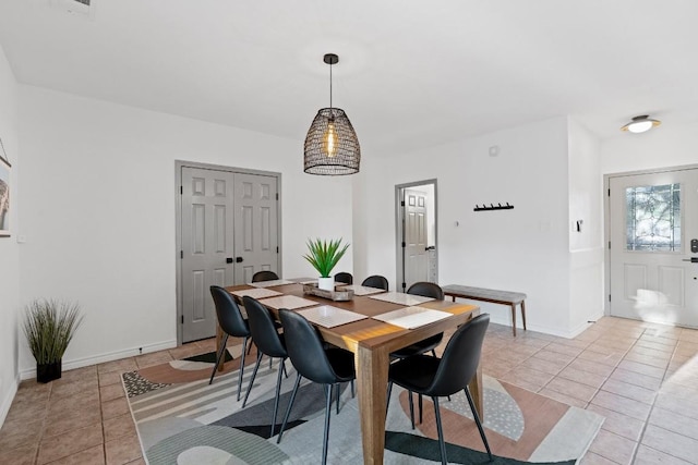 view of tiled dining area