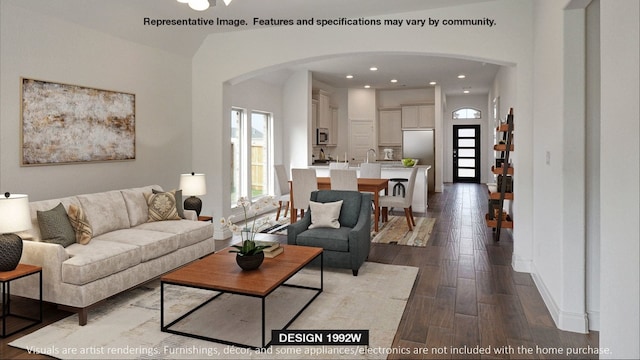 living room featuring hardwood / wood-style flooring