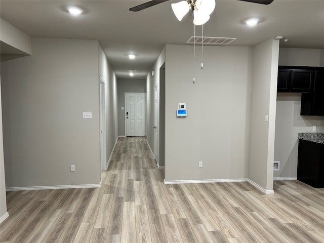 hall featuring light hardwood / wood-style flooring