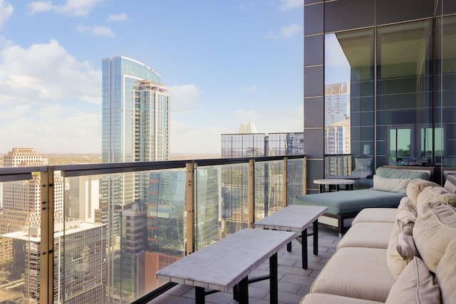 balcony with an outdoor hangout area