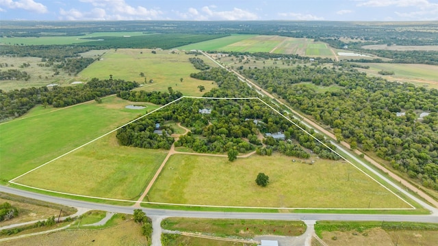 aerial view with a rural view