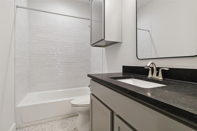 full bathroom featuring vanity, toilet, and shower / bath combination