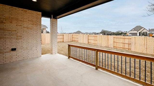 view of patio with a fenced backyard