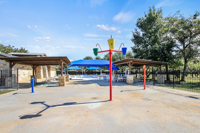 view of community with a gazebo