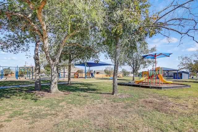 view of yard featuring a playground