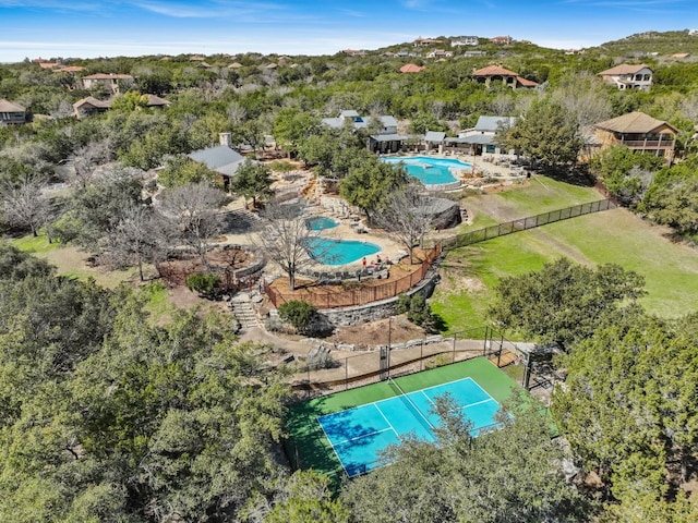 7409 Lantern View Dr, Jonestown, TX 78645 - bird's eye view of a pool area