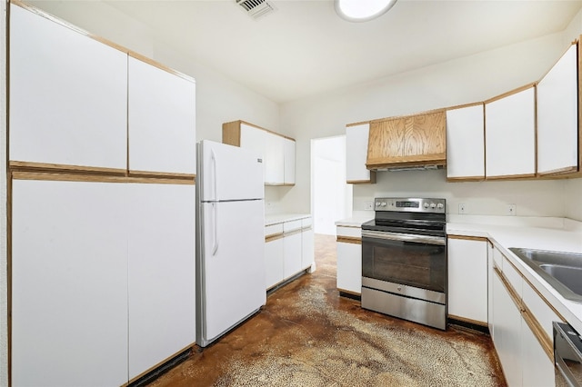 kitchen featuring white cabinets, sink, and stainless steel appliances