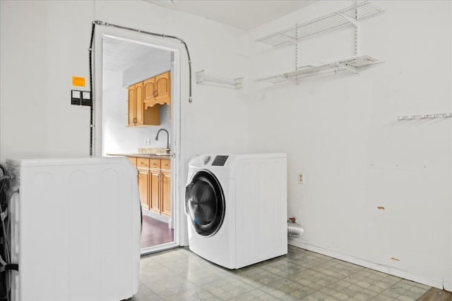 2803 Nordham Dr, Austin, TX 78745 - laundry room with light flooring and washer and dryer