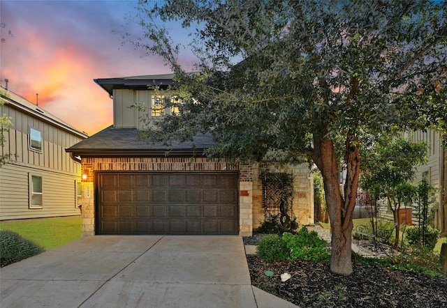 view of front of home featuring a garage