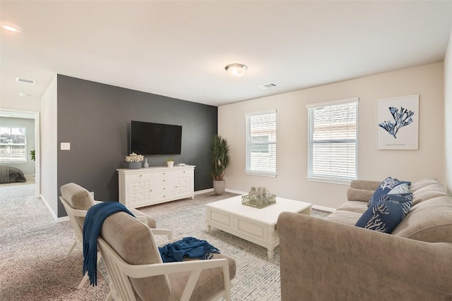 196 Lost Mine Peak Ln, Dripping Springs, TX 78620 - living room with light carpet, healthy amount of natural light, and baseboards