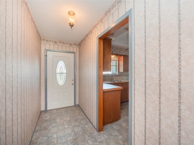 doorway with sink