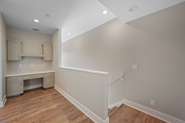 interior space with light hardwood / wood-style flooring