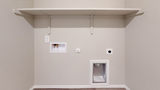 laundry room featuring hookup for an electric dryer, hookup for a washing machine, and hookup for a gas dryer