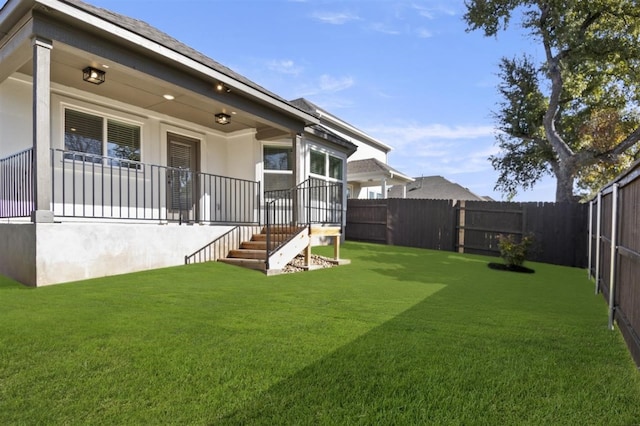 exterior space featuring a yard