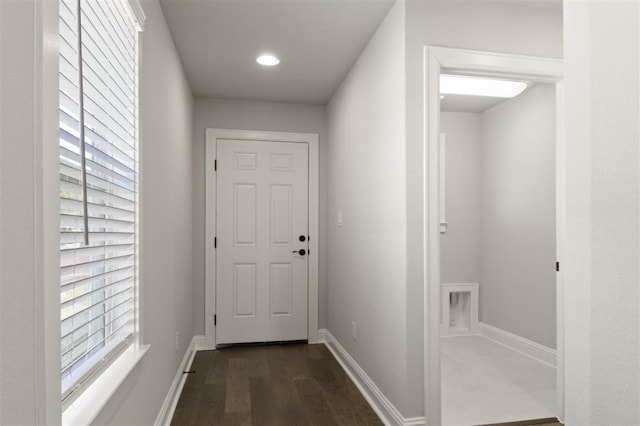 entryway featuring dark hardwood / wood-style floors