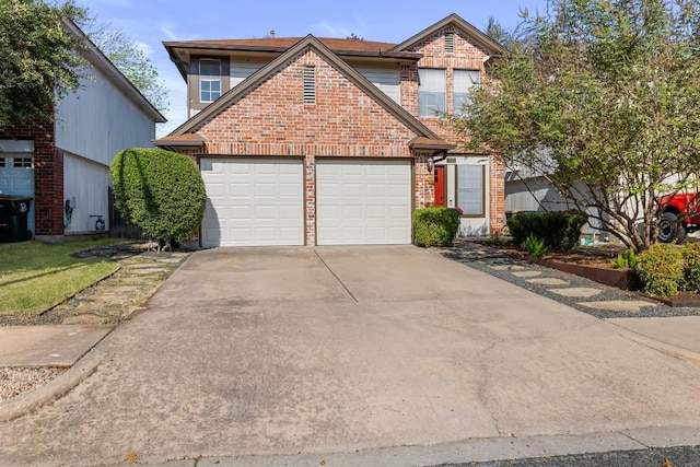 view of front property with a garage