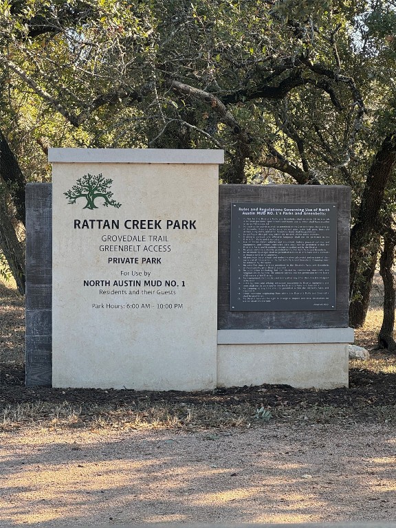 view of community sign