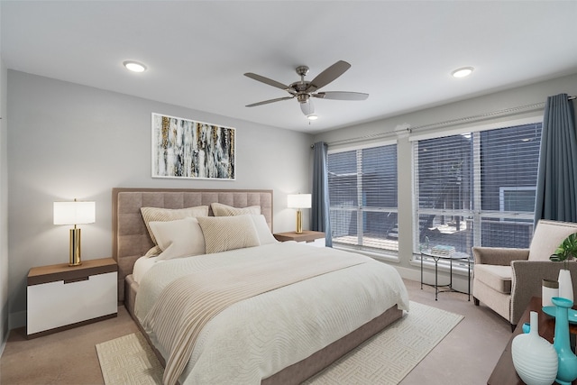 bedroom featuring ceiling fan