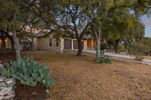 view of front of home with a garage