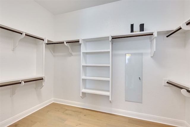 walk in closet featuring light wood-type flooring