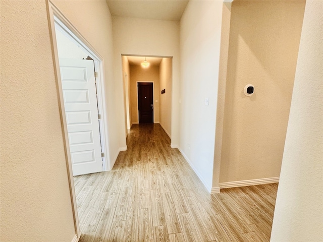 hall featuring light wood-type flooring