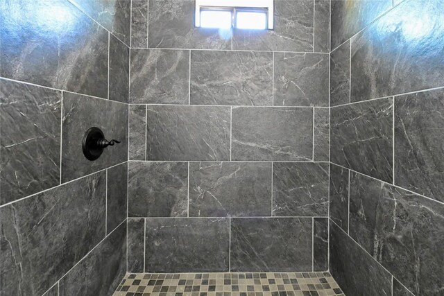 interior details featuring tiled shower