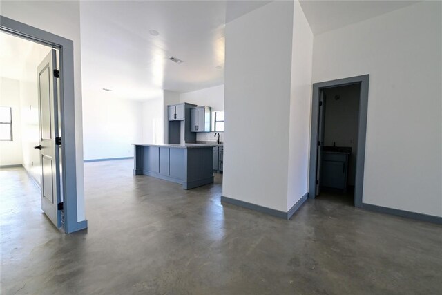 hallway with sink