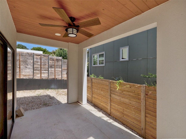 view of patio with ceiling fan