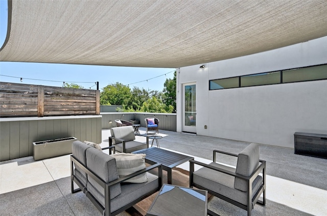 view of patio featuring outdoor lounge area