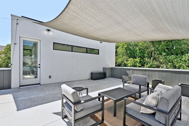 view of patio with an outdoor hangout area