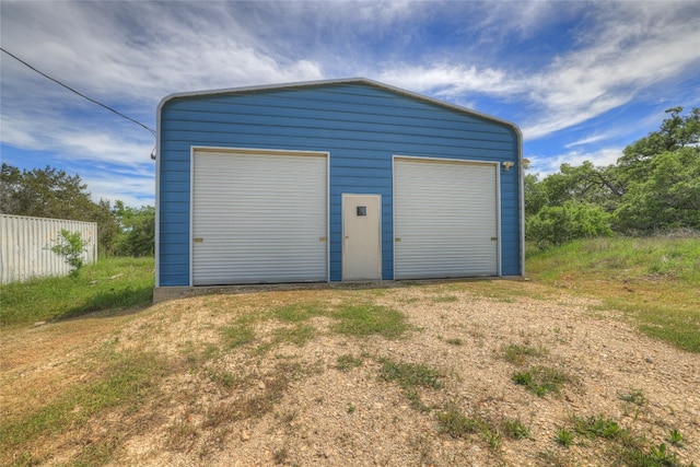 view of garage