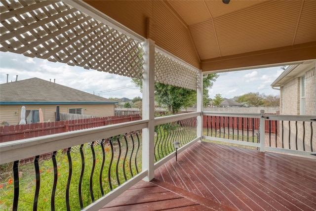 wooden terrace with fence