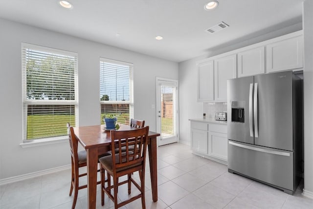 view of tiled dining room