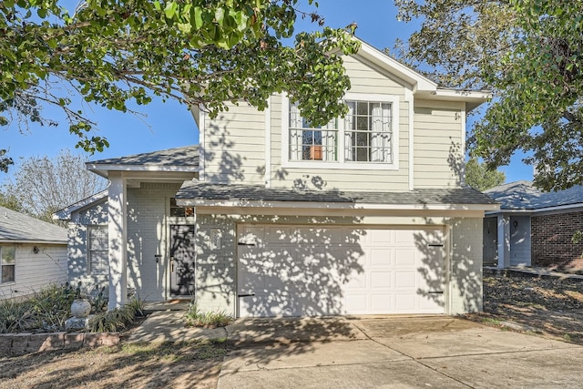 view of property with a garage